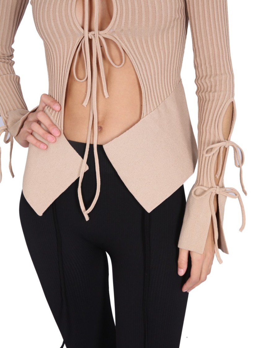 ANDREÄDAMO ANDREÂDAMO KNITTED CARDIGAN WITH ADJUSTABLE FRONT CLOSURE
