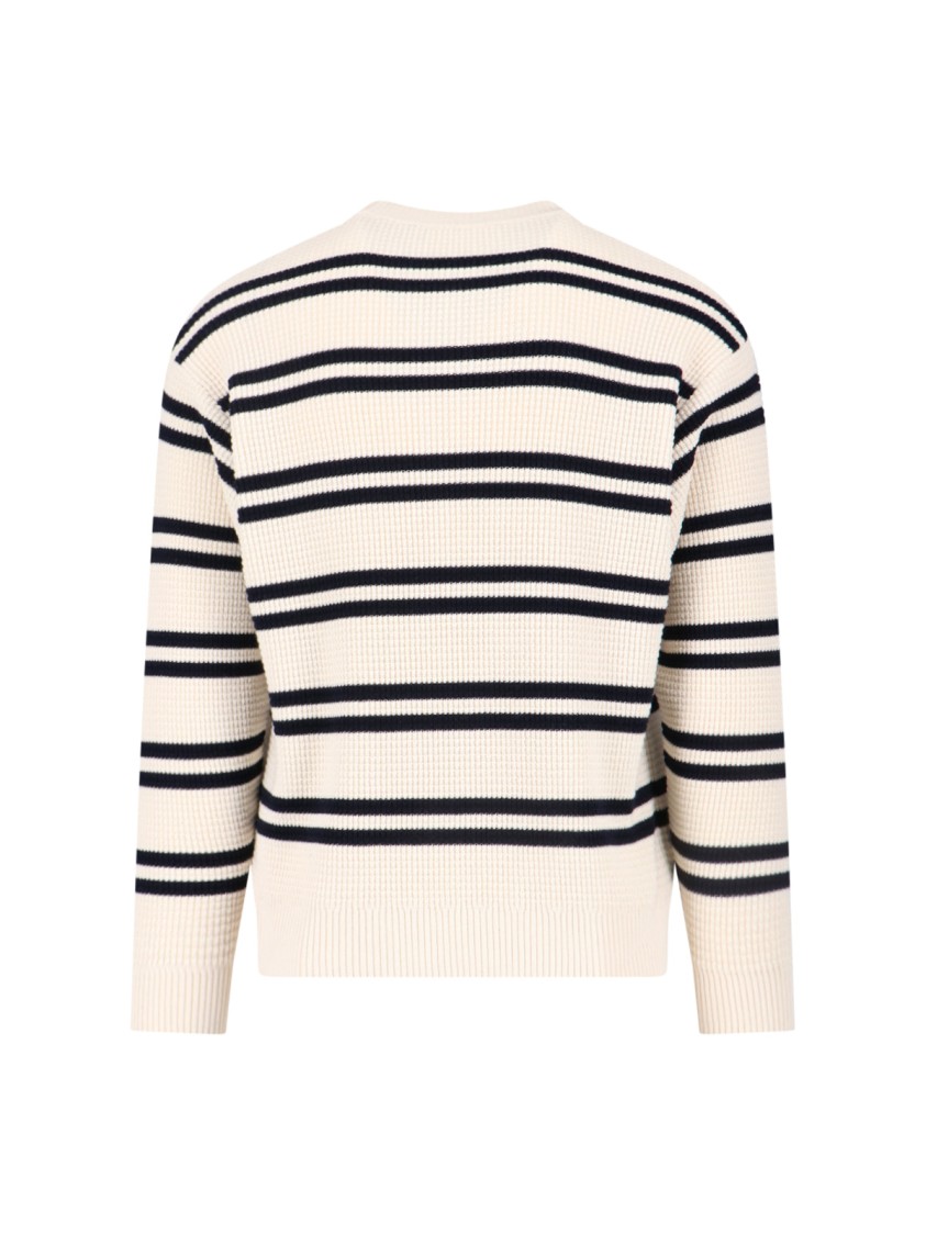 Closed Contrasting Stripe Knit Sweater With Relaxed Fit In Neutral