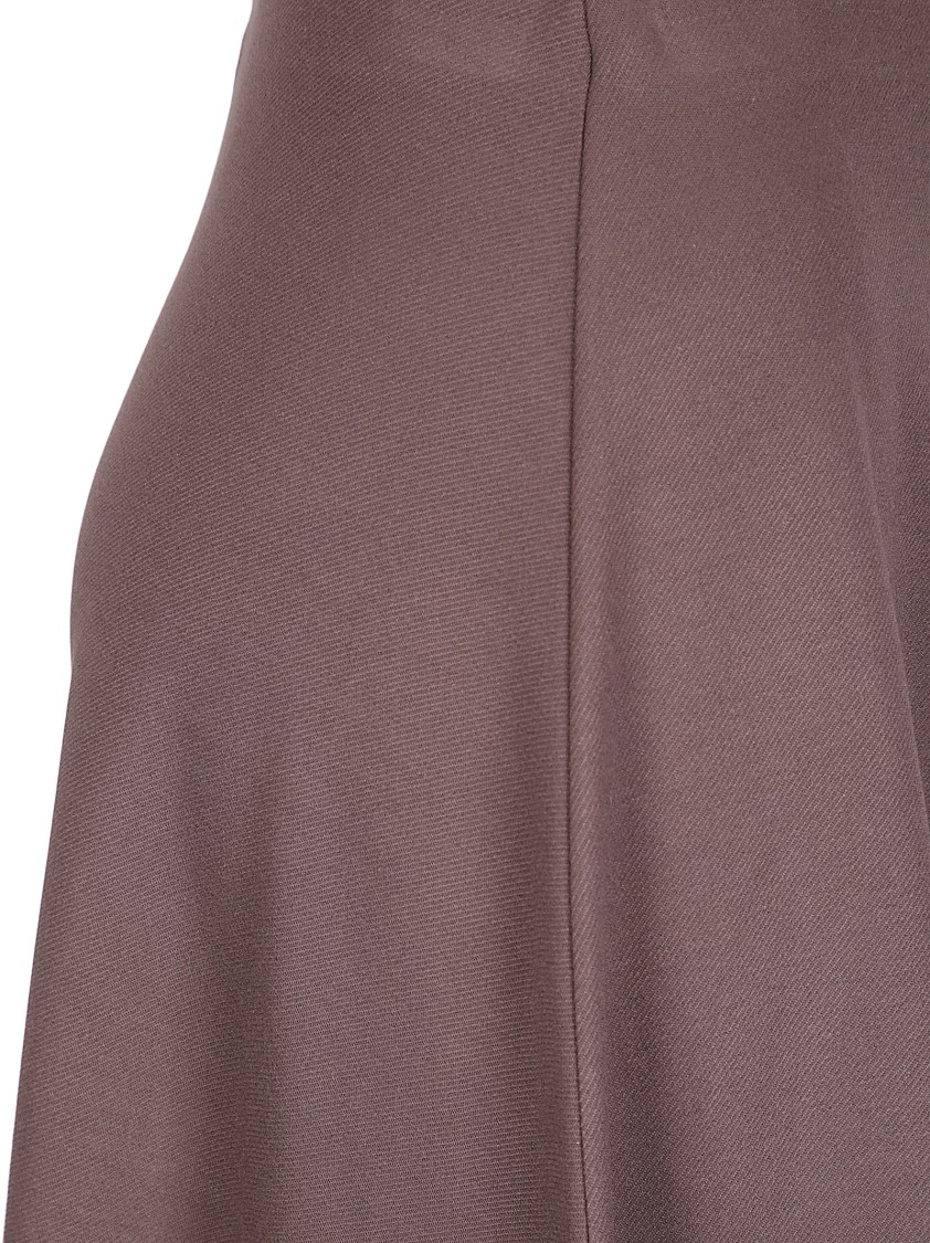 Hira Brown Flared Skirt In Heavy Fabric In Brown