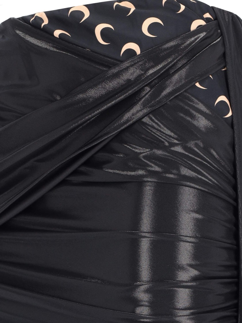 Marine Serre Black Asymmetrical Midi Skirt