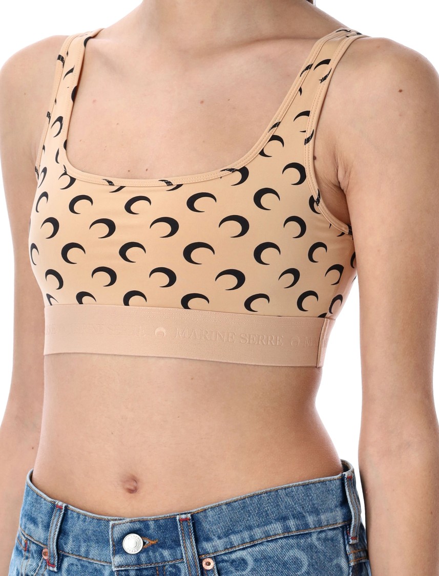 Marine Serre All Over Moon Bra In Blue