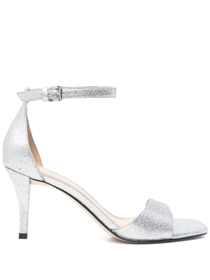 Michael Kors Silver Open-toe Sandals With Delicate Ankle Strap In Silver