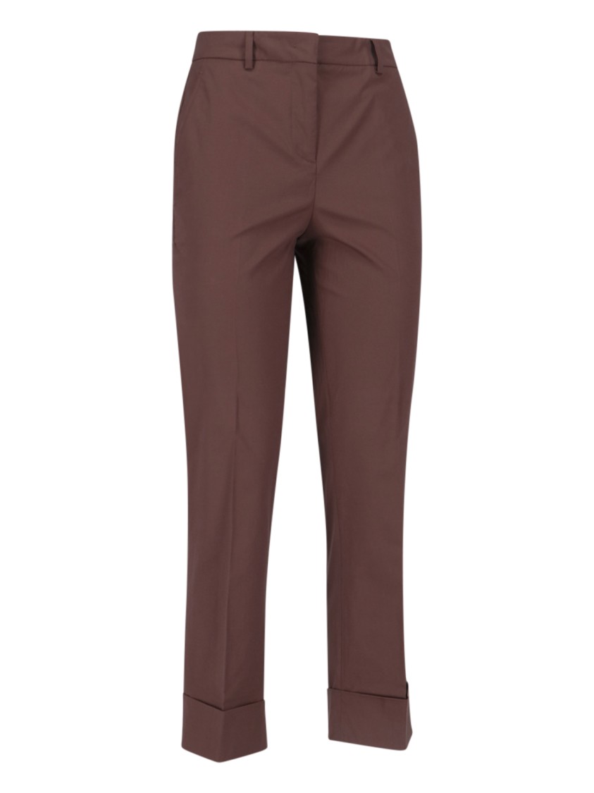 Incotex Straight Trousers With Belt Loops And Back Pockets In Brown