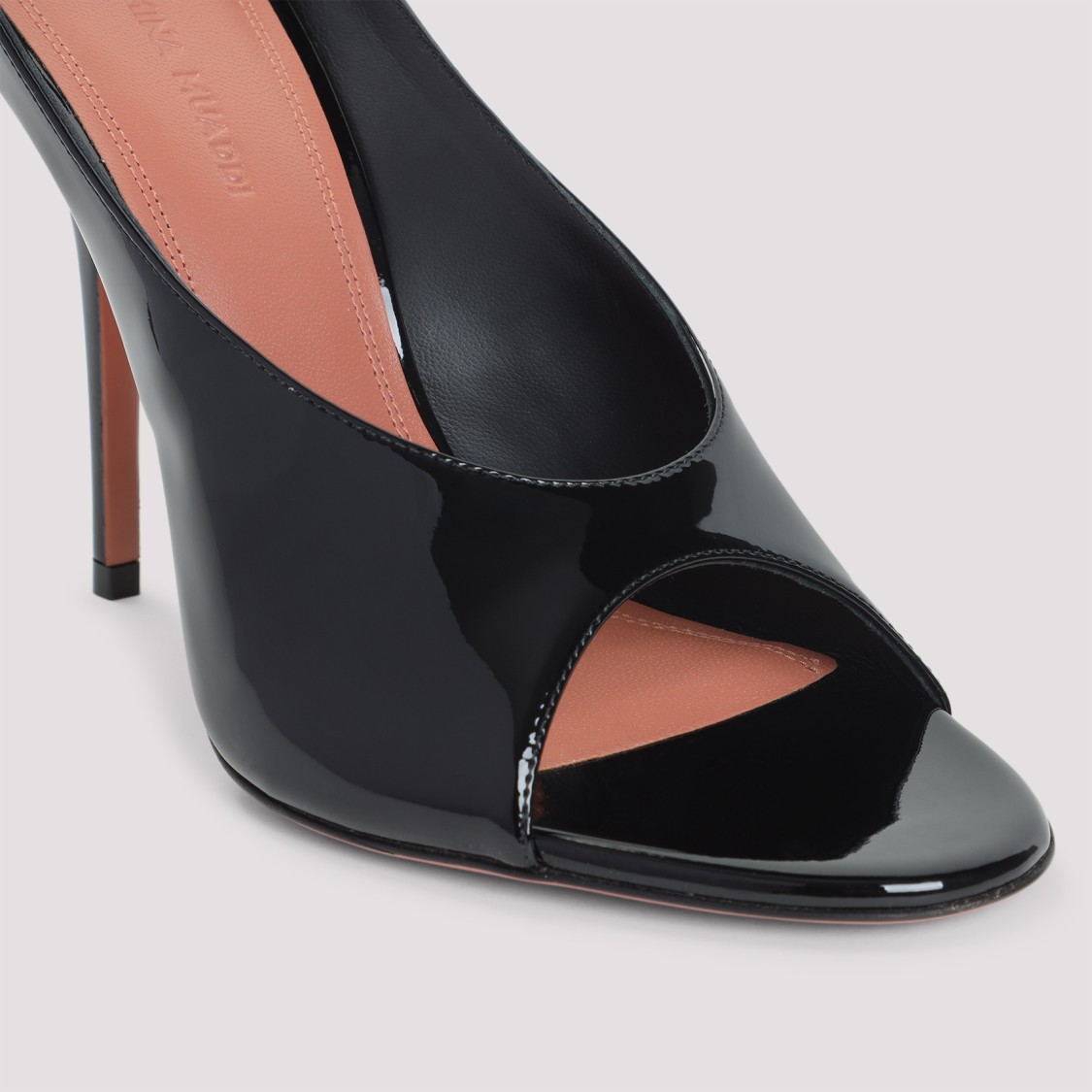 Amina Muaddi Anok Slipper 105 Patent Black 105 Mm Sm
