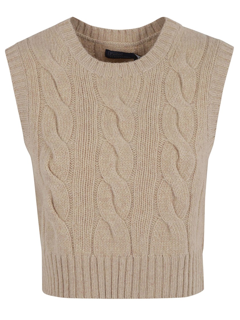 Polo Ralph Lauren Wool And Cashmere Blend Vest In Neutrals
