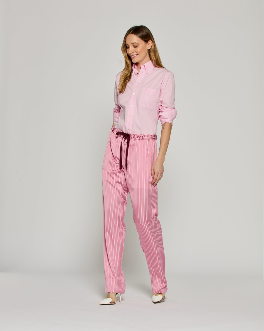 Serena Bute Satin Stripe Utility Jogger - Pink In Pink