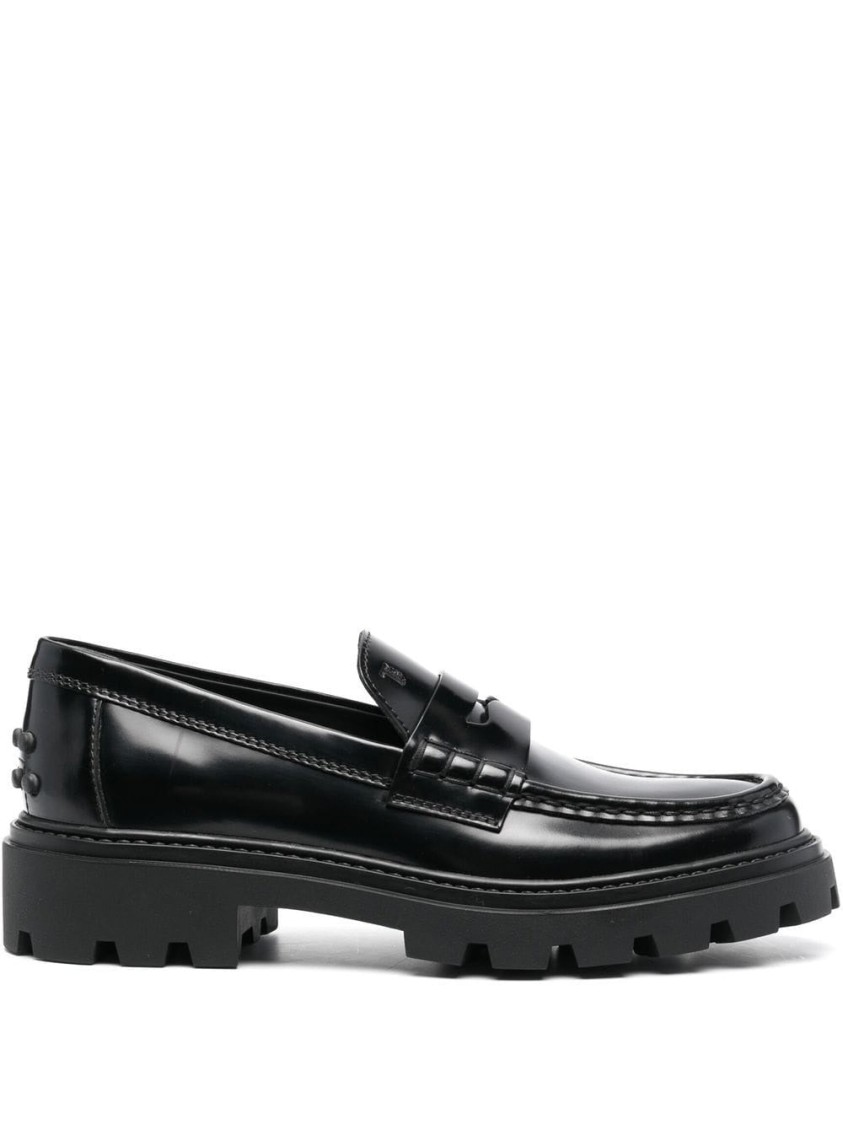 Tod's Gomma Pesante Loafers In Black