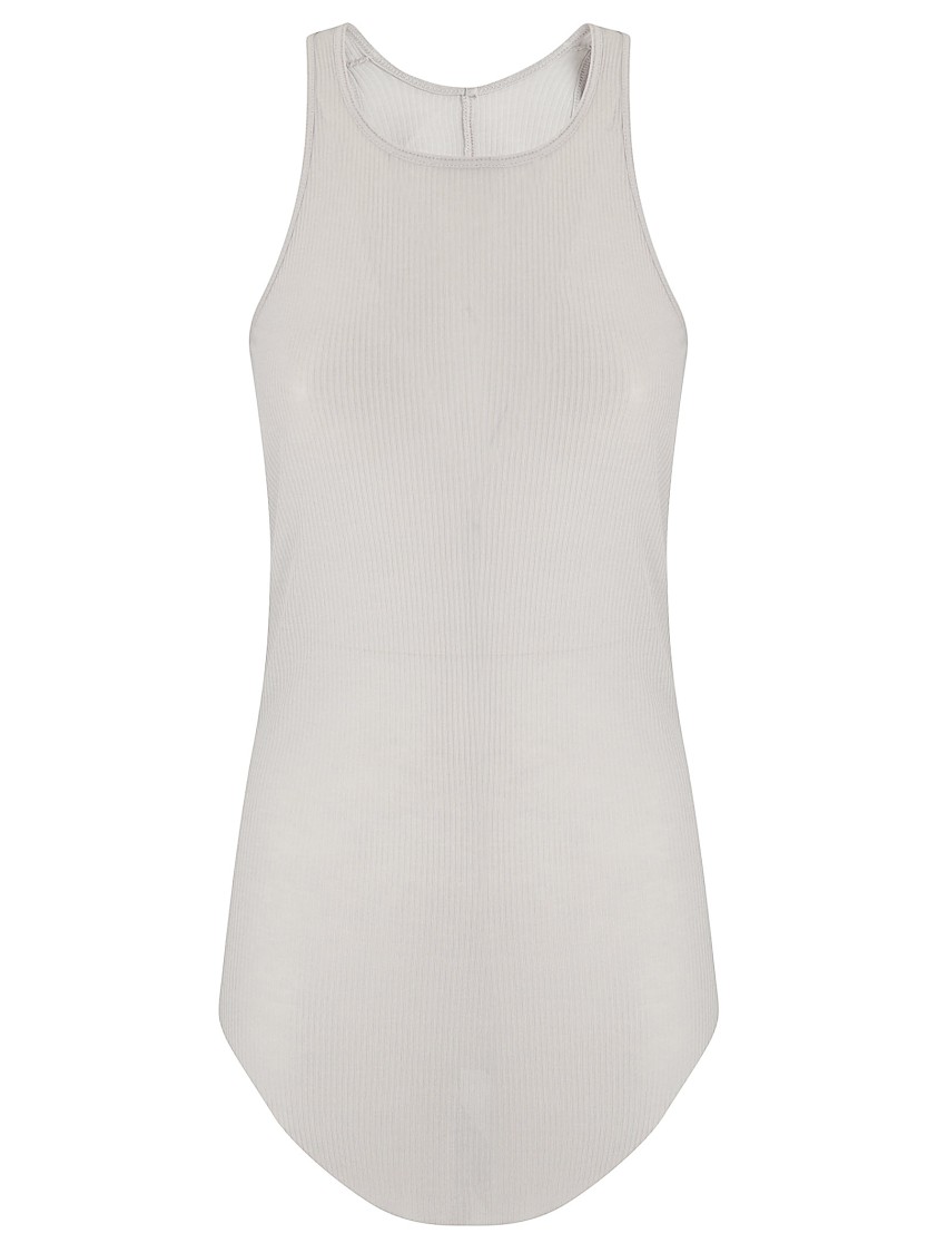 Rick Owens Basic Ribbed Tank Top In Gray