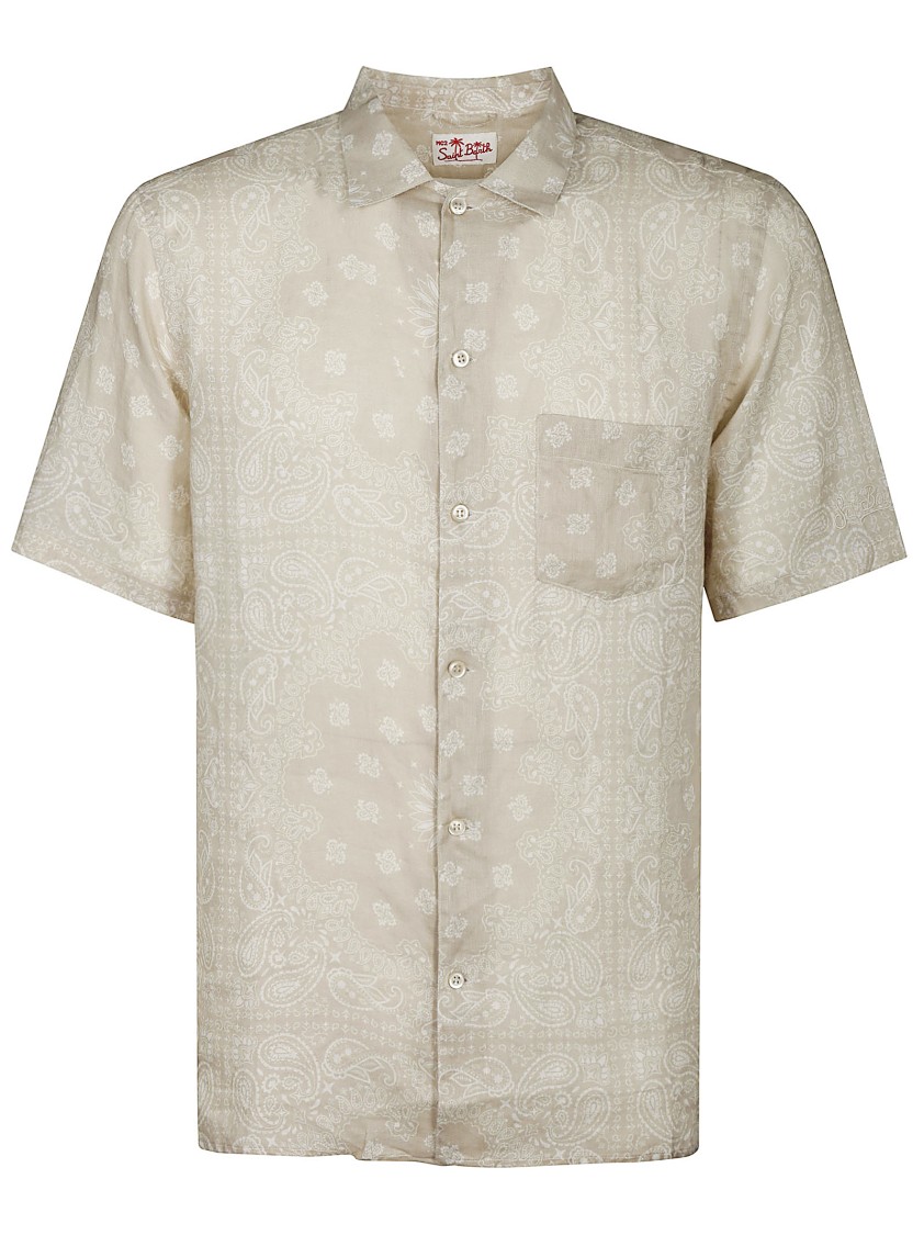 Mc2 Saint Barth Bandana-print Short-sleeve Shirt In Neutral