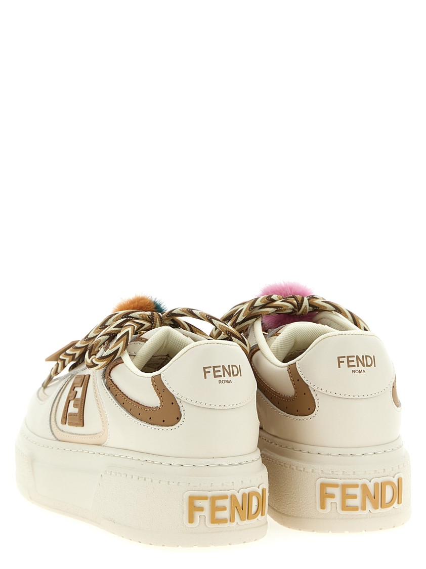 Fendi Match Platform Sole Sneakers Charms In Neutral