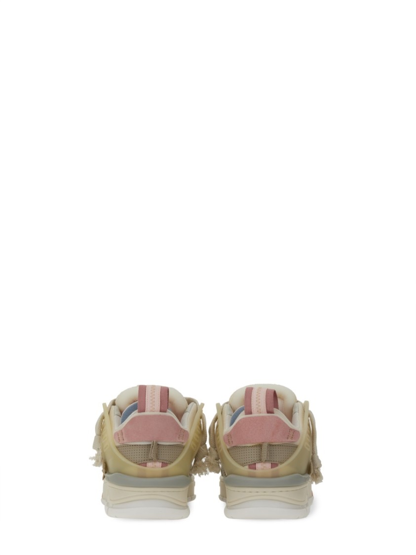 Axel Arigato Area Patchwork Sneakers In Beige Suede And Fabric In Neutrals