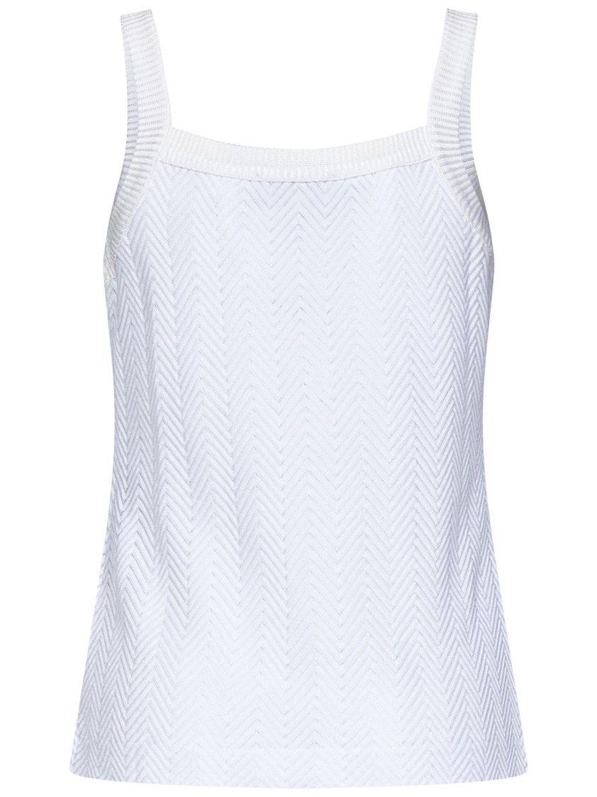 Missoni Raschel Knit Top With Tone-on-tone Zigzag Pattern