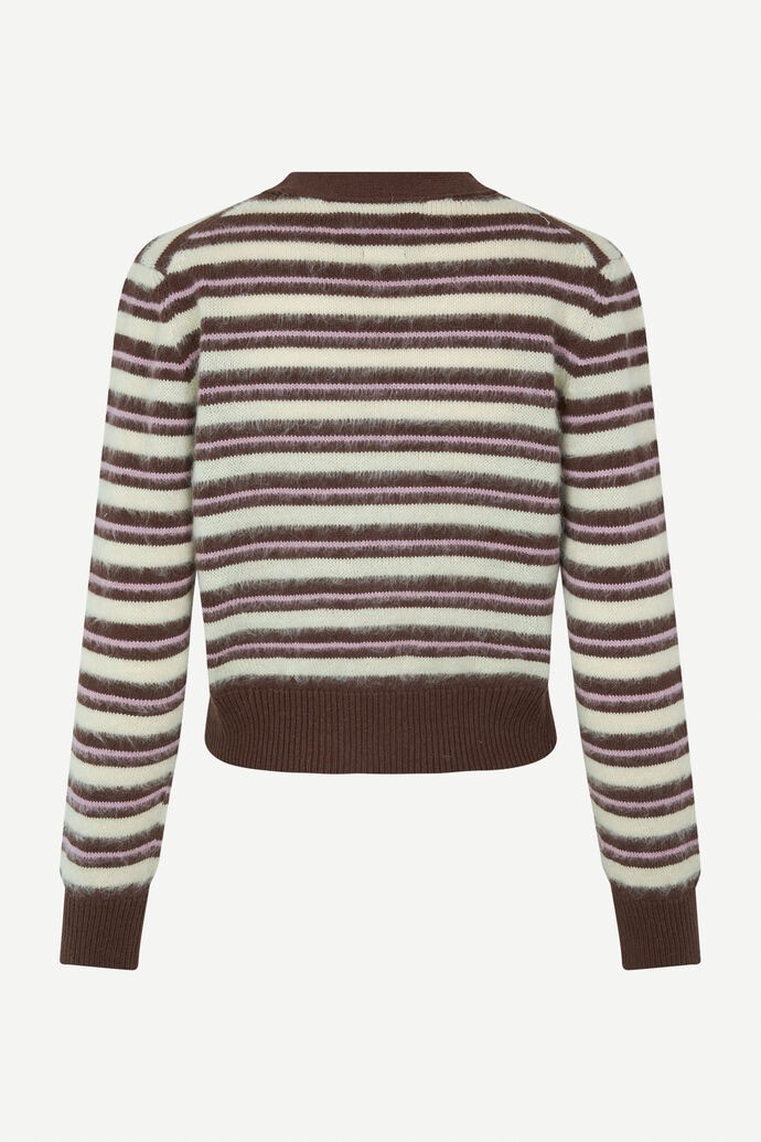 Samsoe & Samsoe Samsoe Samsoe Striped Cropped Cardigan With V-neck In Multi