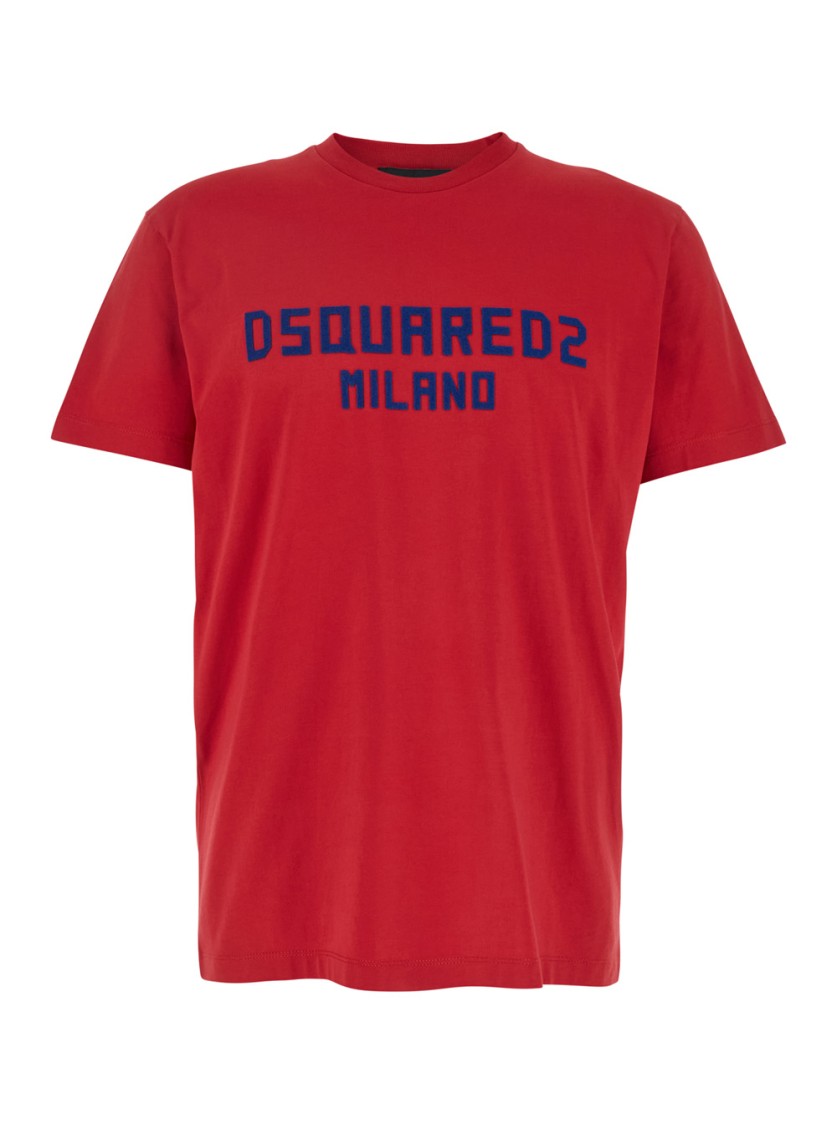 DSQUARED2 DSQUARED2 RED CREWNECK T-SHIRT 
