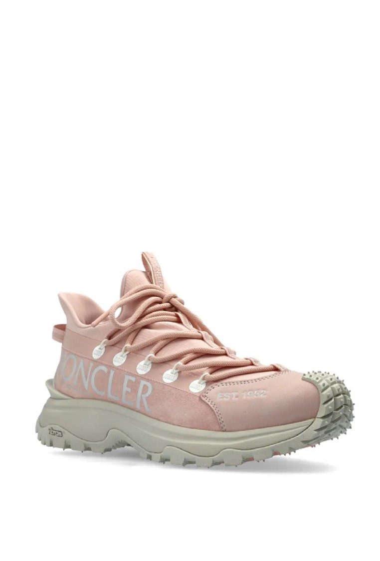Shop Moncler Trailgrip Lite2 Sneakers With Rugged Sole And Distinctive Logo In Neutrals
