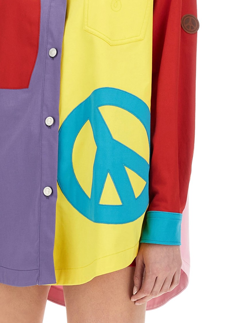 Moschino Graphic-print Panelled Shirt In Multicolor