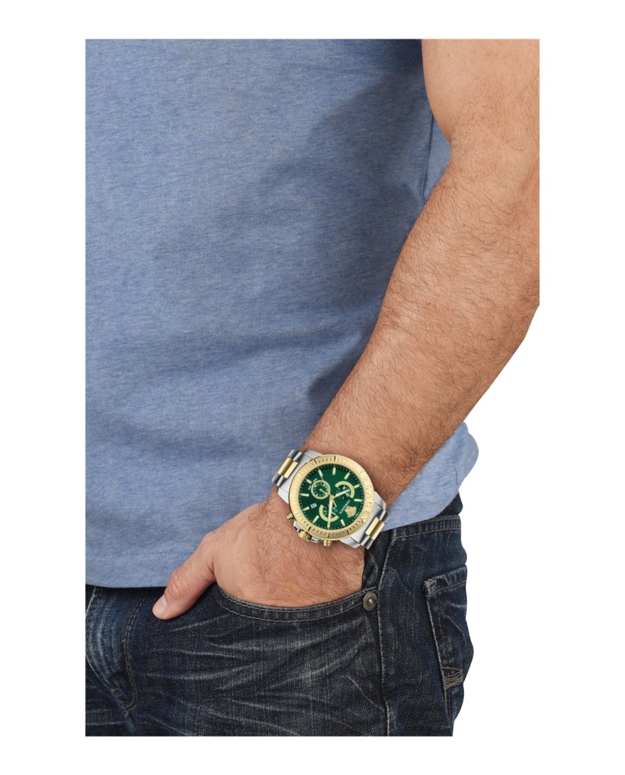 Versace New Chrono Chronograph Watch In Green