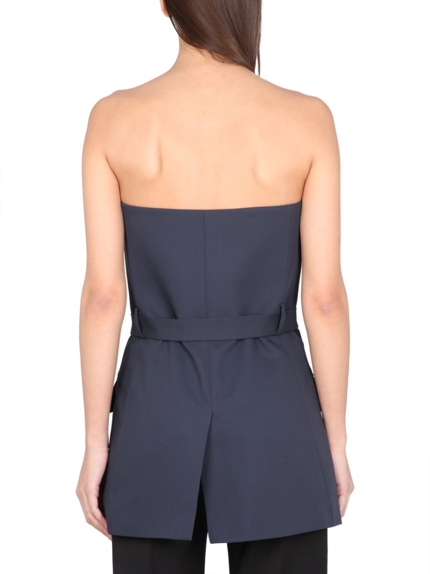 OUR LEGACY OUR LEGACY TAILORED STRAPLESS TOP WITH BELTED WAIST