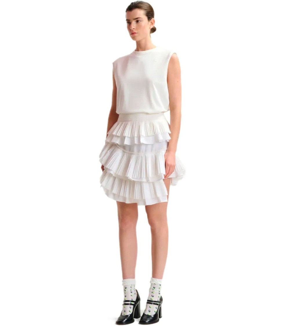 Essentiel Antwerp Hupaul White Mini Skirt In White