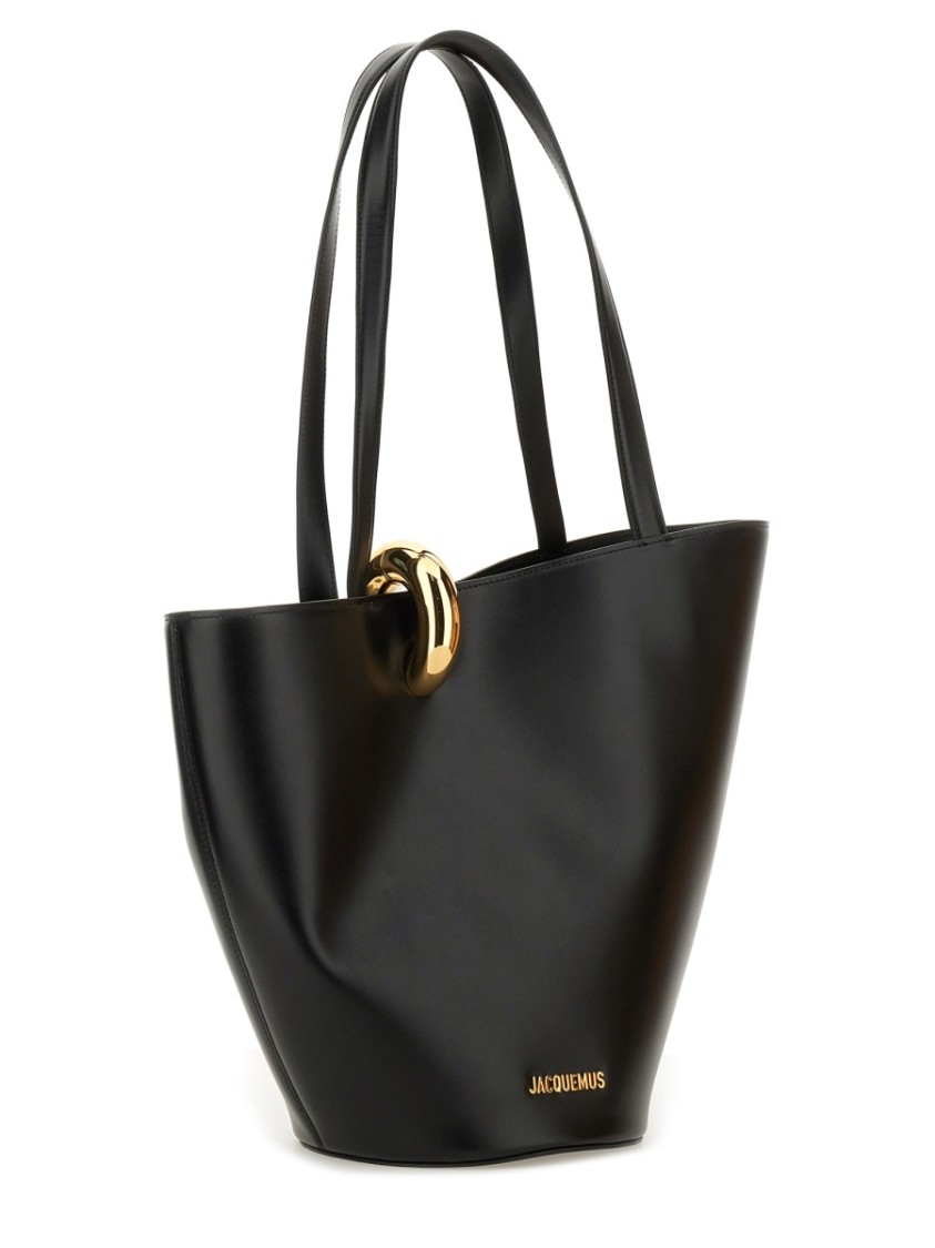 Jacquemus The Medium Bambola Asymmetric Leather Bucket Bag