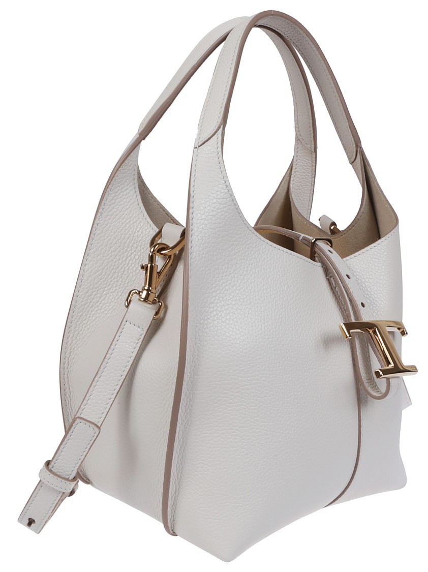 Tod's Mini Handbag With Structured Silhouette And Gold-tone Hardware In White