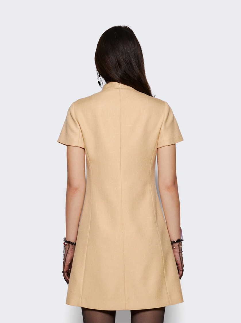 Valentino Embroidered Woven Mini Dress With Tassels Birch In Multi