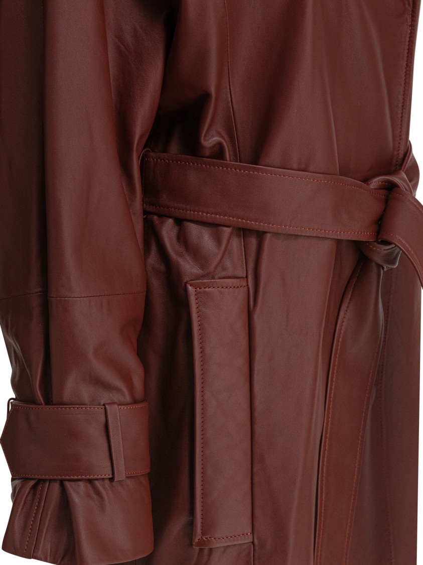 Ivy & Oak Mid-length Brown Leather Coat In Brown