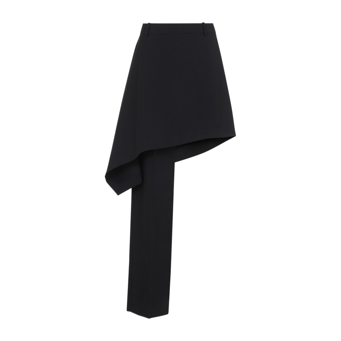 Bottega Veneta Asymmetrical Wool Skirt With Tailored Drape In Black