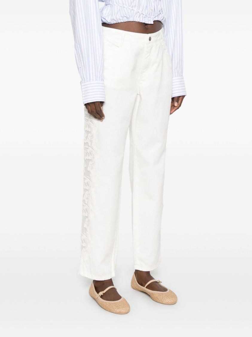 パンツ Ermanno Scervino White Trousers With Front Button Closure Ermanno Scervino White Trousers With Front Button Closure | eBay
