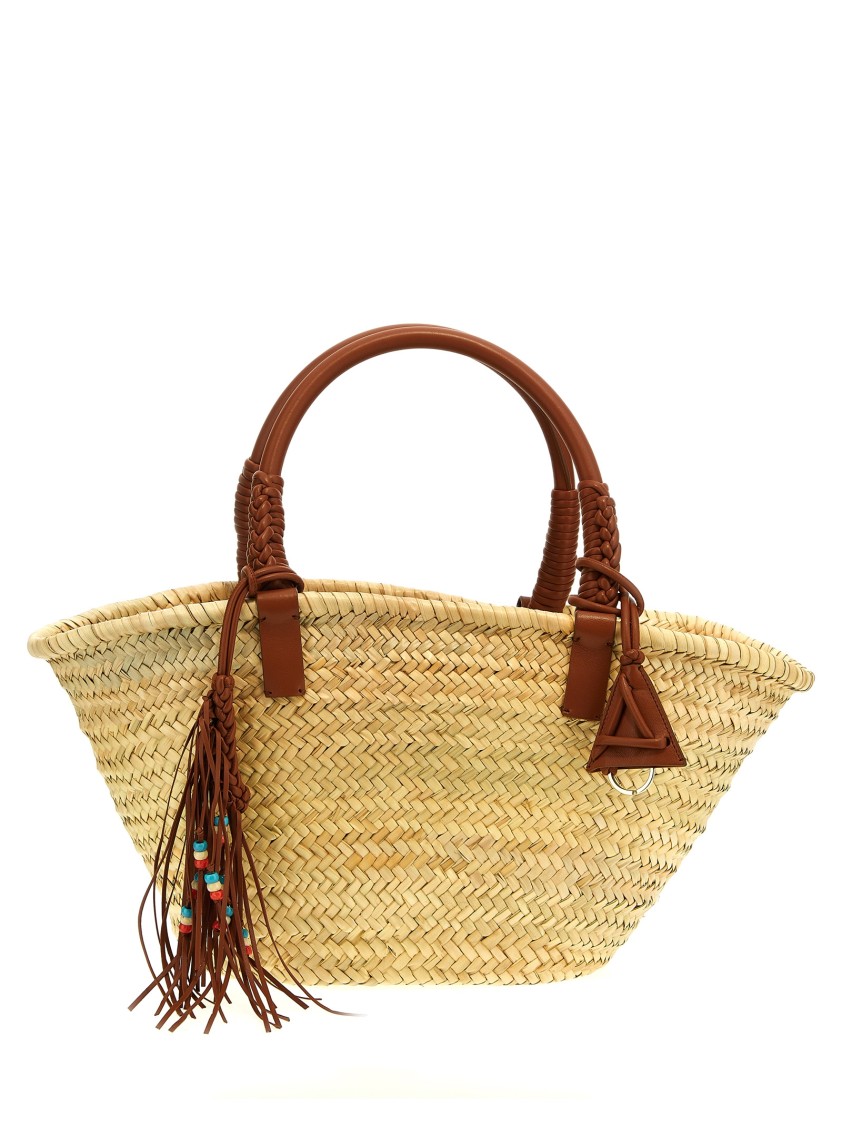 Alanui 'palm Leaf Big' Tote Bag In Neutral