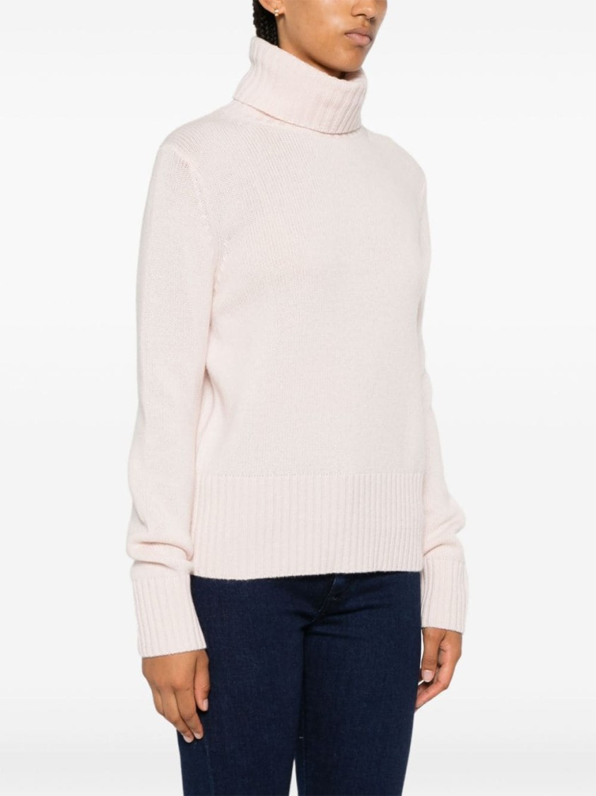 Allude Light Pink Wool Sweater In Pink