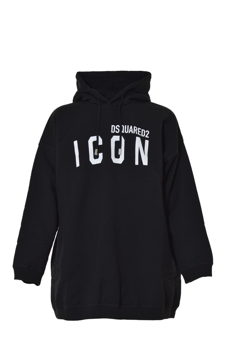 Dsquared2 Logo-printed Drawstring Hoodie In Black
