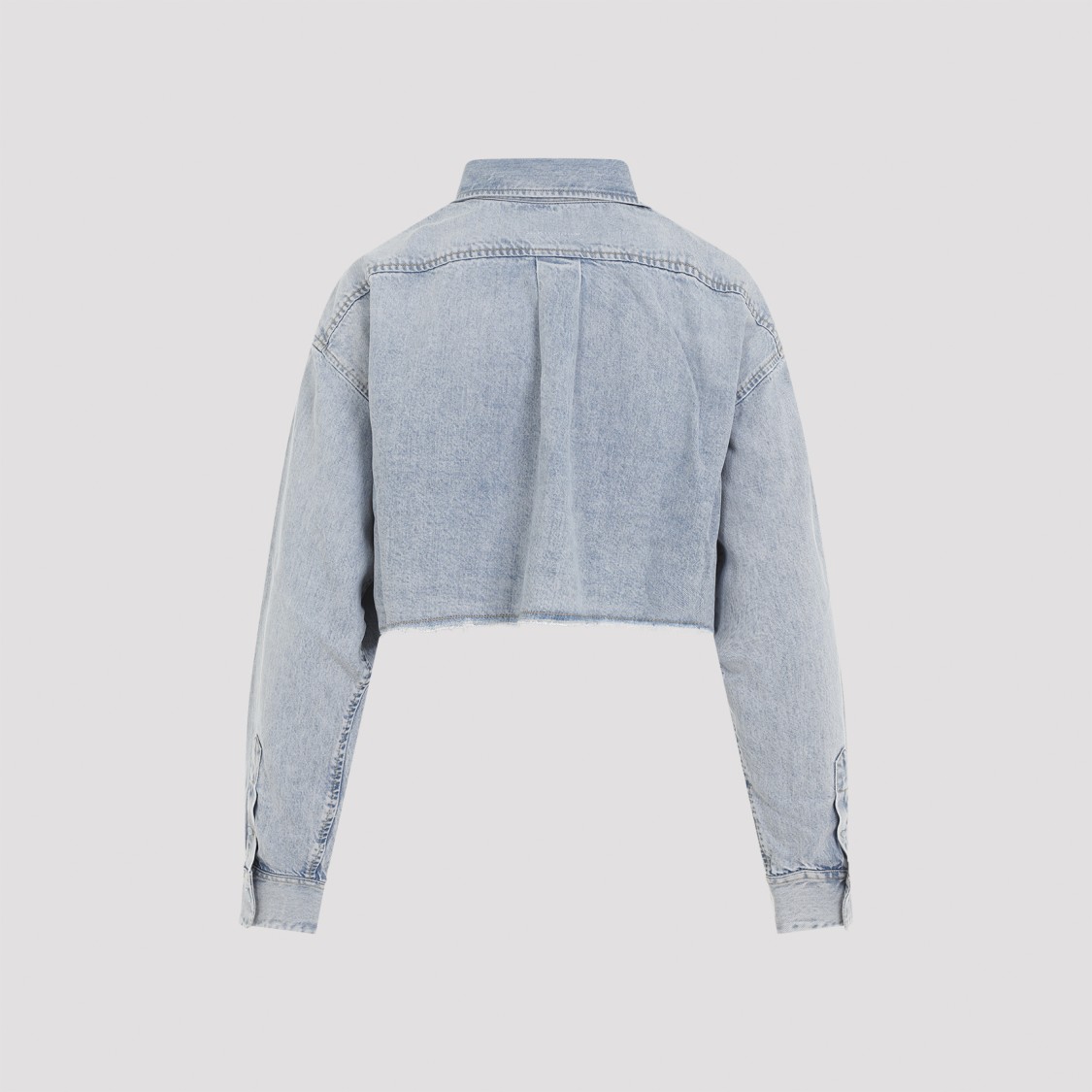 GIVENCHY GIVENCHY CROPPED LYOCELL SHIRT WITH POINTED COLLAR