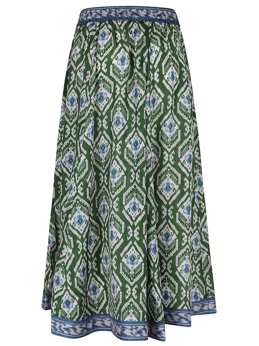 Shop Zimmermann Green/blue Wylie Swing Skirt