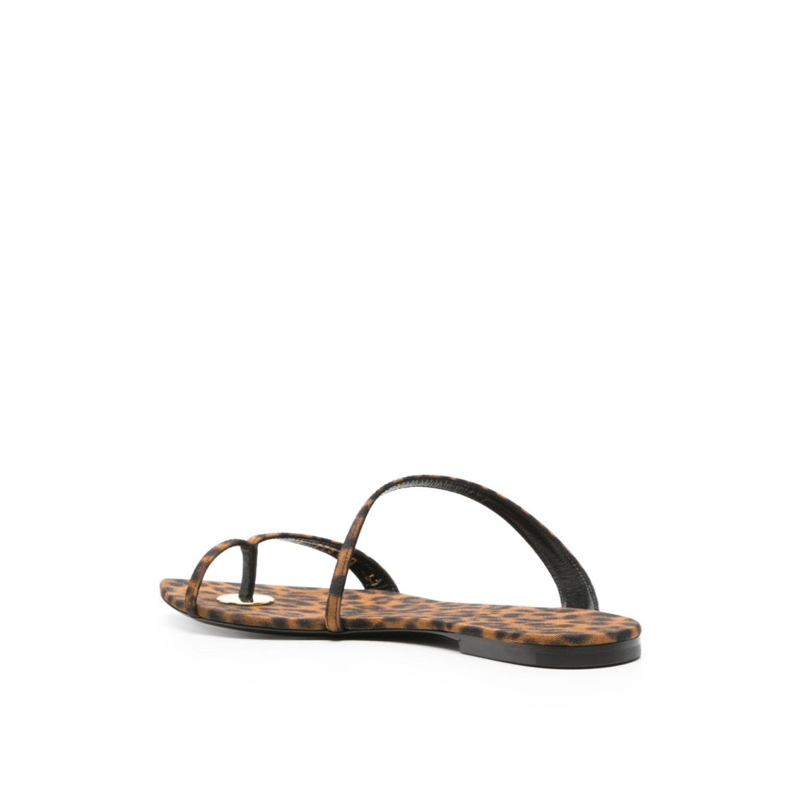 SAINT LAURENT SAINT LAURENT POINTED TOE LEOPARD PRINT FLAT SANDALS