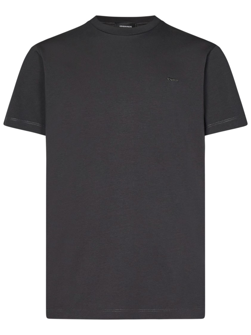 Dsquared2 Graphite Grey Cotton Jersey T-shirt In Black