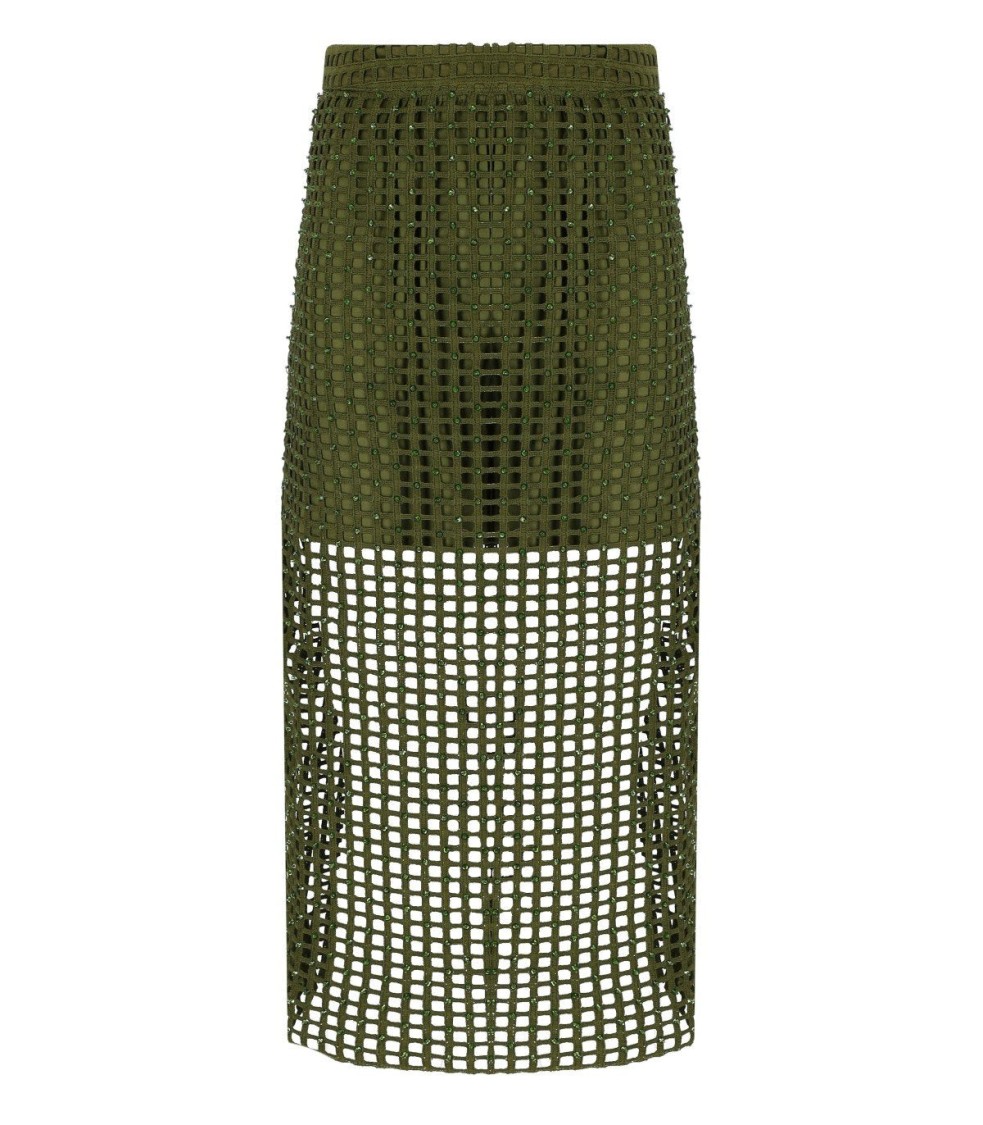 Essentiel Antwerp Handkerchief Khaki Midi Skirt