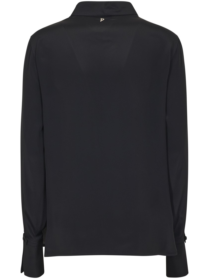 Dondup Black Button-down Long Sleeve Shirt With Classic Collar In Black
