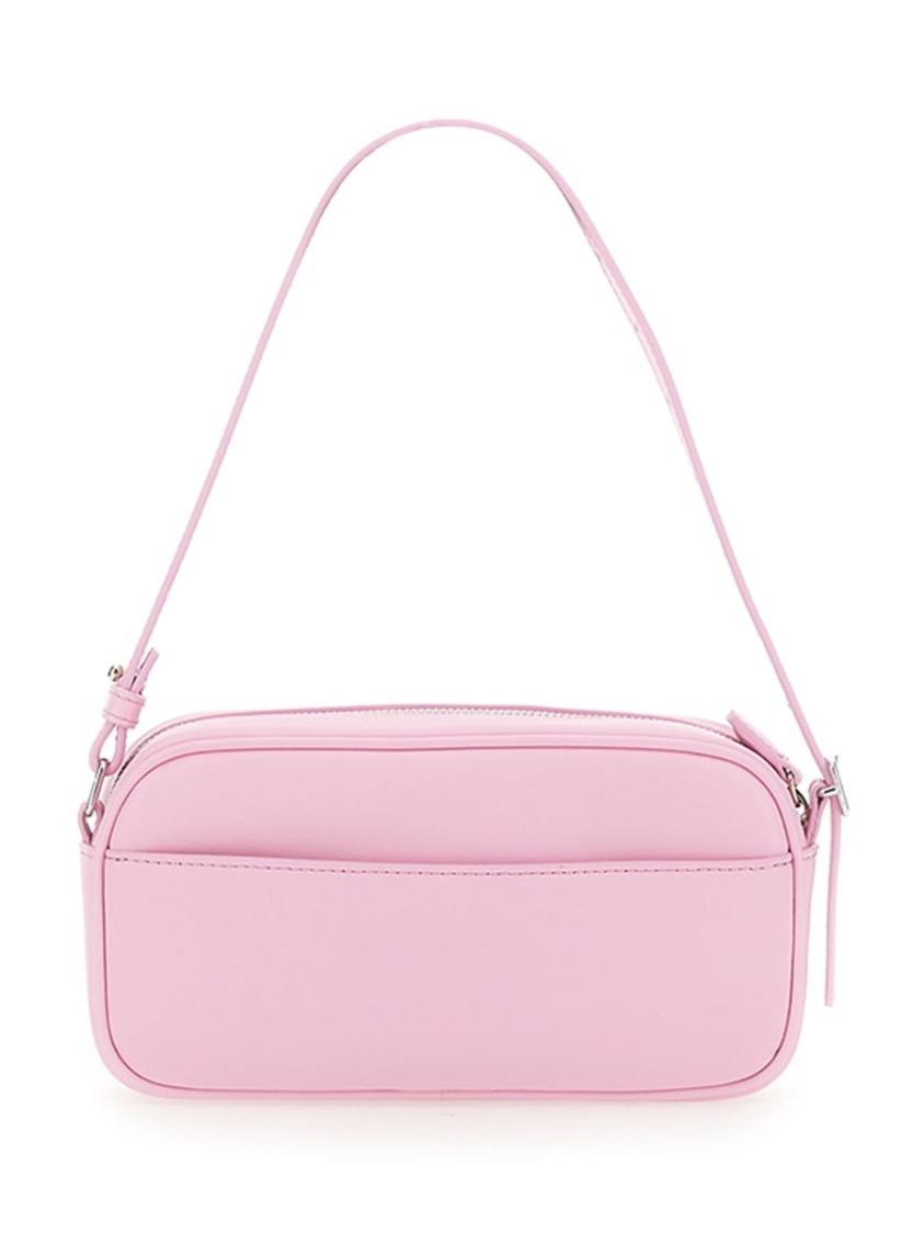 Shop Courrèges Rectangular Cowhide Leather Shoulder Bag With Adjustable Strap