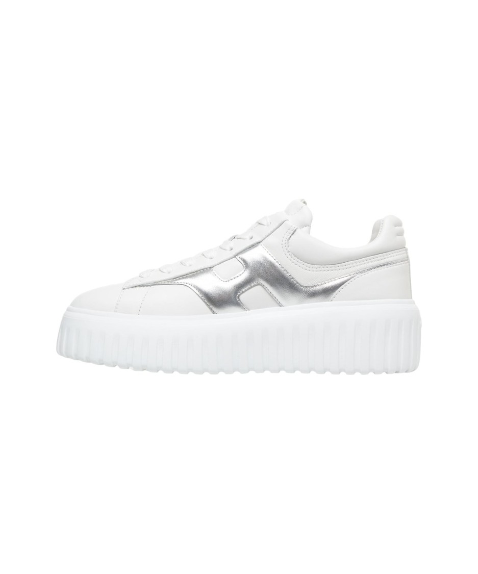 Hogan H-stripes Leather Sneakers In White