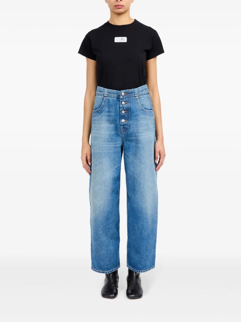 Mm6 Maison Margiela Mm6 By Maison Margiela Button-up Straight Jeans In Blue
