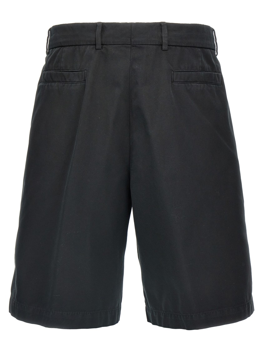 Brunello Cucinelli Garment-dyed Cotton Bermuda Shorts In Black