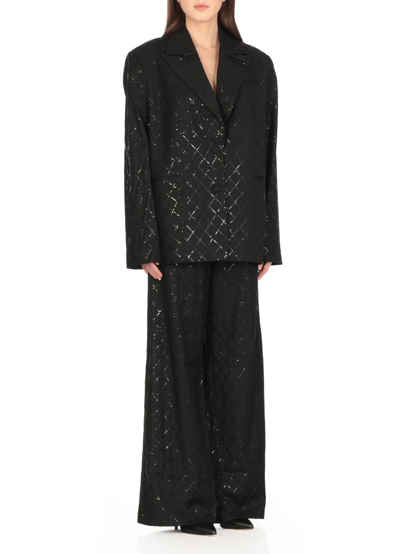 Rotate Birger Christensen Rotate Jacket With Paillettes In Black
