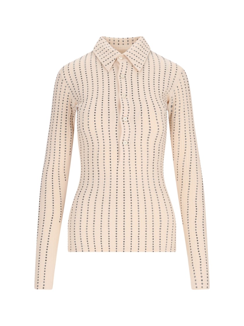 Shop Attico The Crystal Polo – Cream