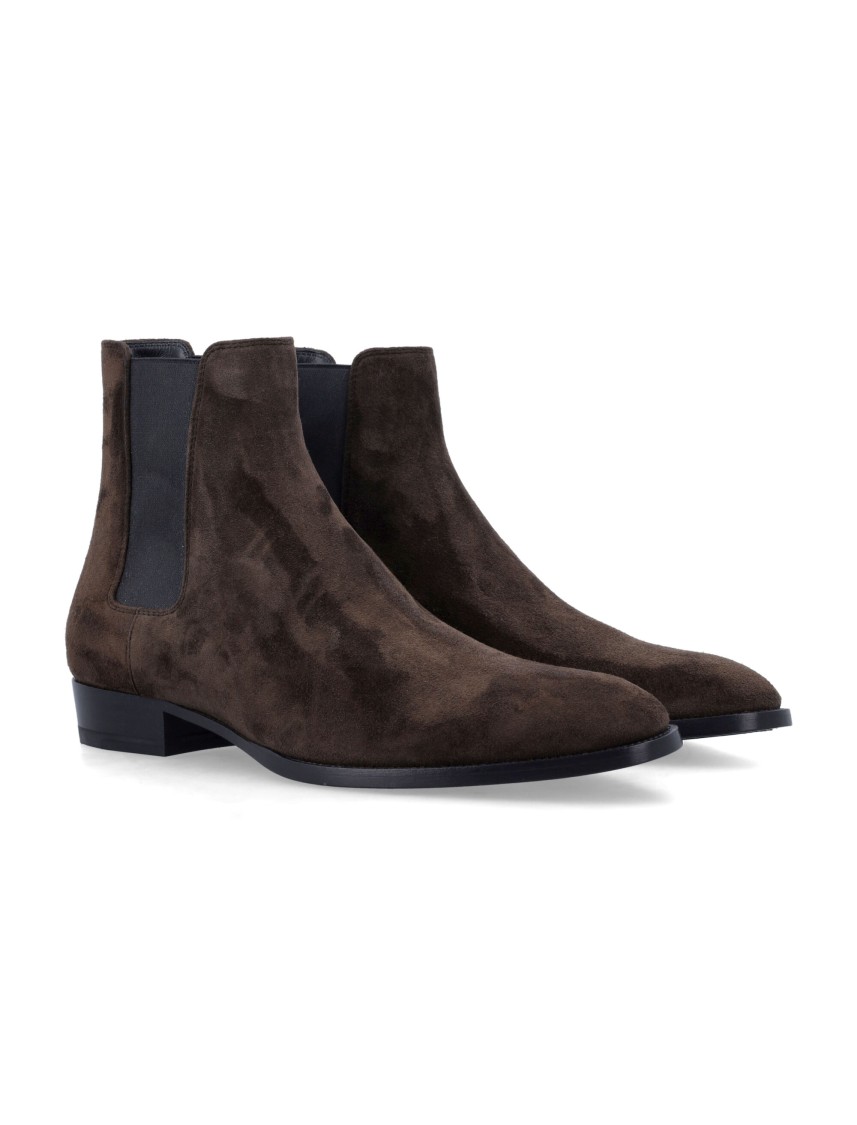 Saint Laurent Wyatt Chelsea Boots In Black