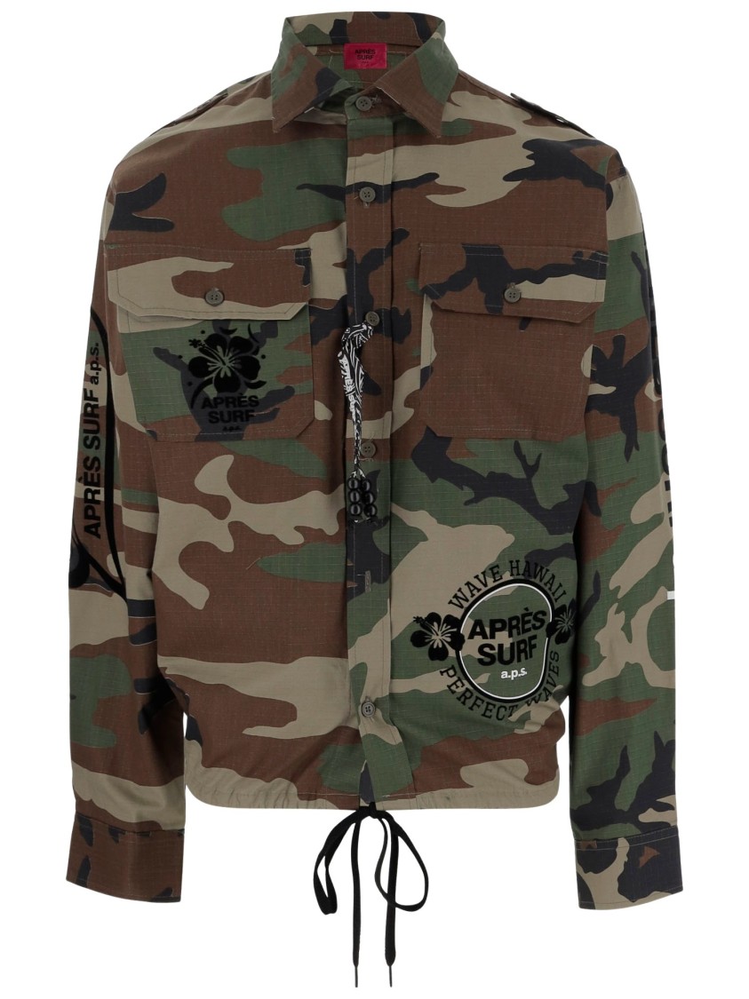 Après Surf Apres Surf Cotton Jacket With Logo Print In Brown