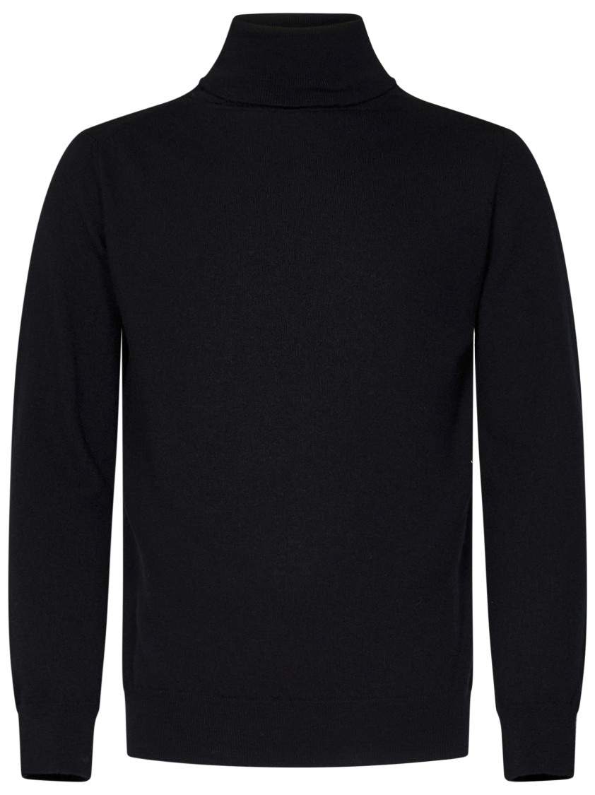 Franzese Collection Refined Turtleneck Sweater In Zegna Baruffa Wool In Black