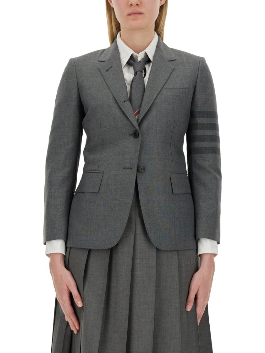 Thom Browne Tailored Grey Jacket With Notched Lapels