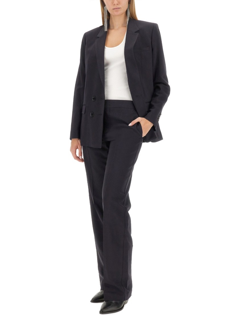 Shop Isabel Marant Straight Leg Pants In Black