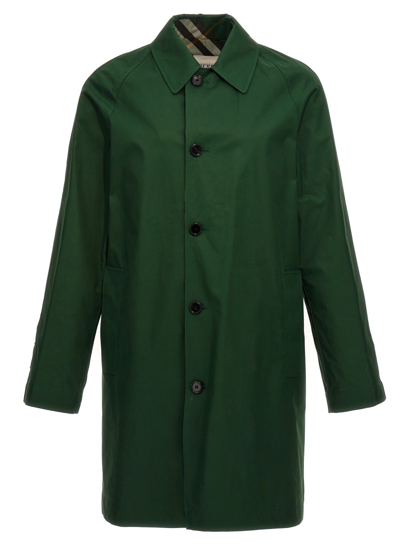 Burberry Reversible Gabardine Overcoat Long Sleeves In Multi